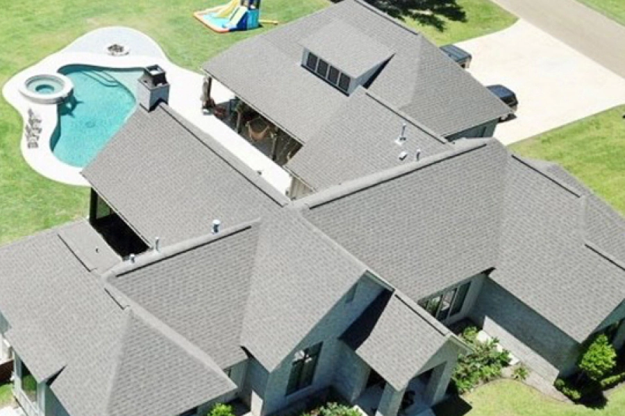 top view of a newly replaced shingle roof in a house abita springs la