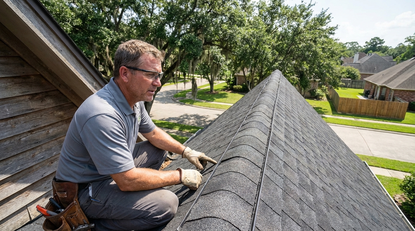 fortified roofing expert reviewing roof